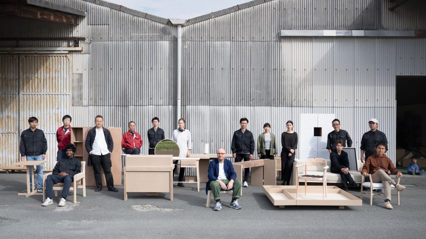Photo of the Ariake Collection team and furniture