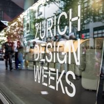 Photo of window with Zurich Design Weeks logo