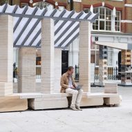 Artefact uses bricks made from "unloved" stone to craft temporary shelter in Clerkenwell