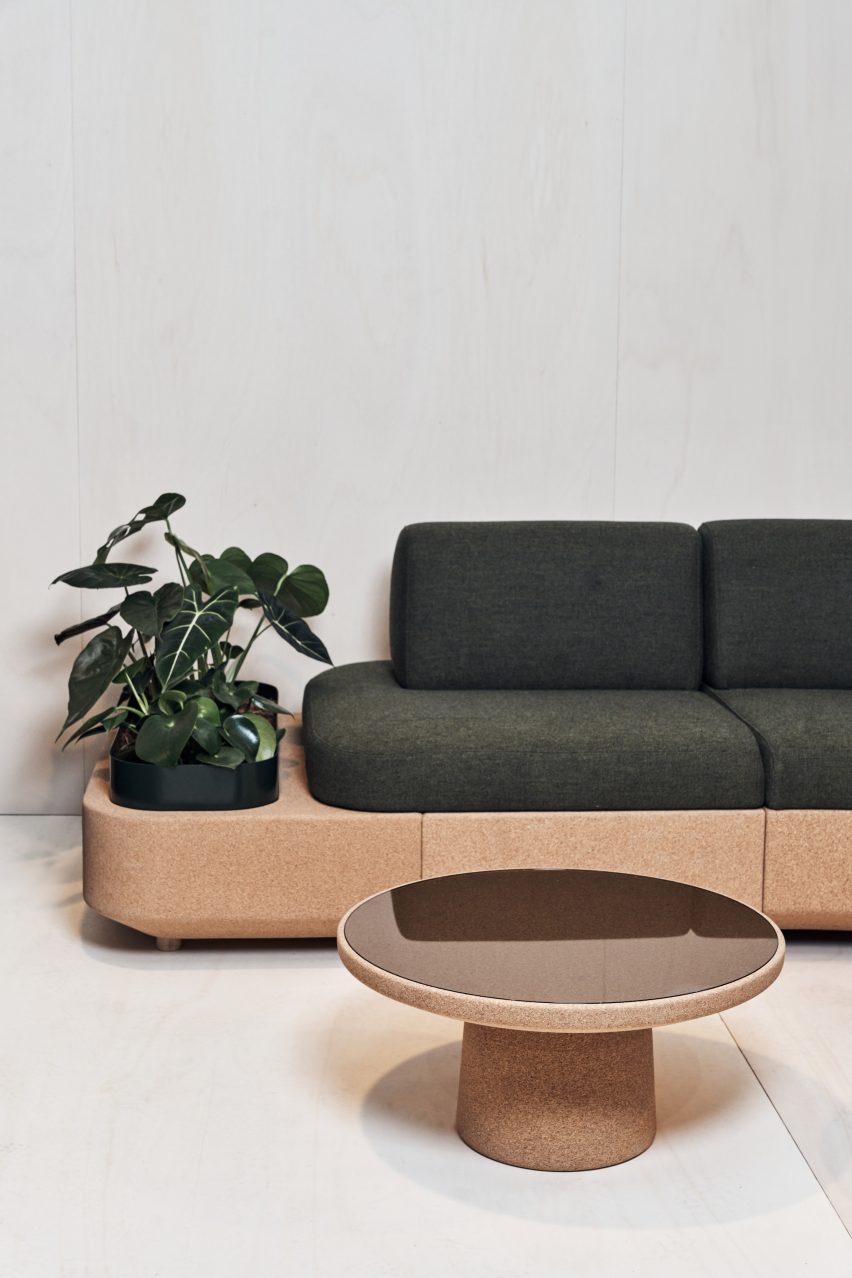 Green Tejo sofa and table by Paul Crofts for Isomi