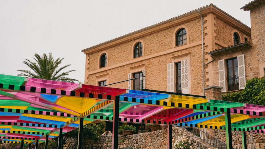 Haltes ColorÃ©es installation by Daniel Buren at La Residencia, a Belmond hotel in Mallorca