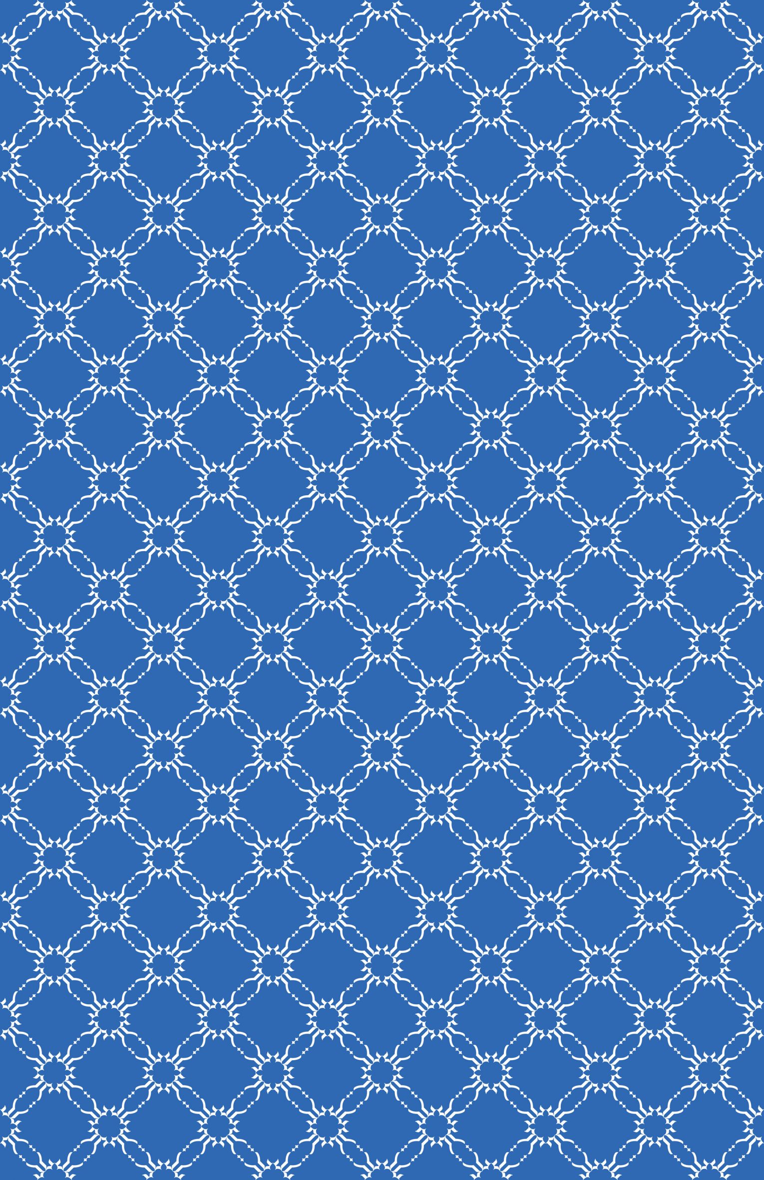 Complex pattern of white lines on blue background