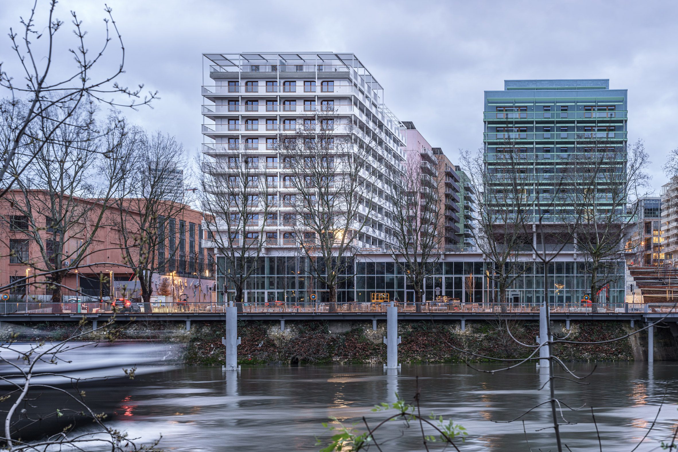 View of Plot 1 apartment block by Brenac & Gonzalez & Associés