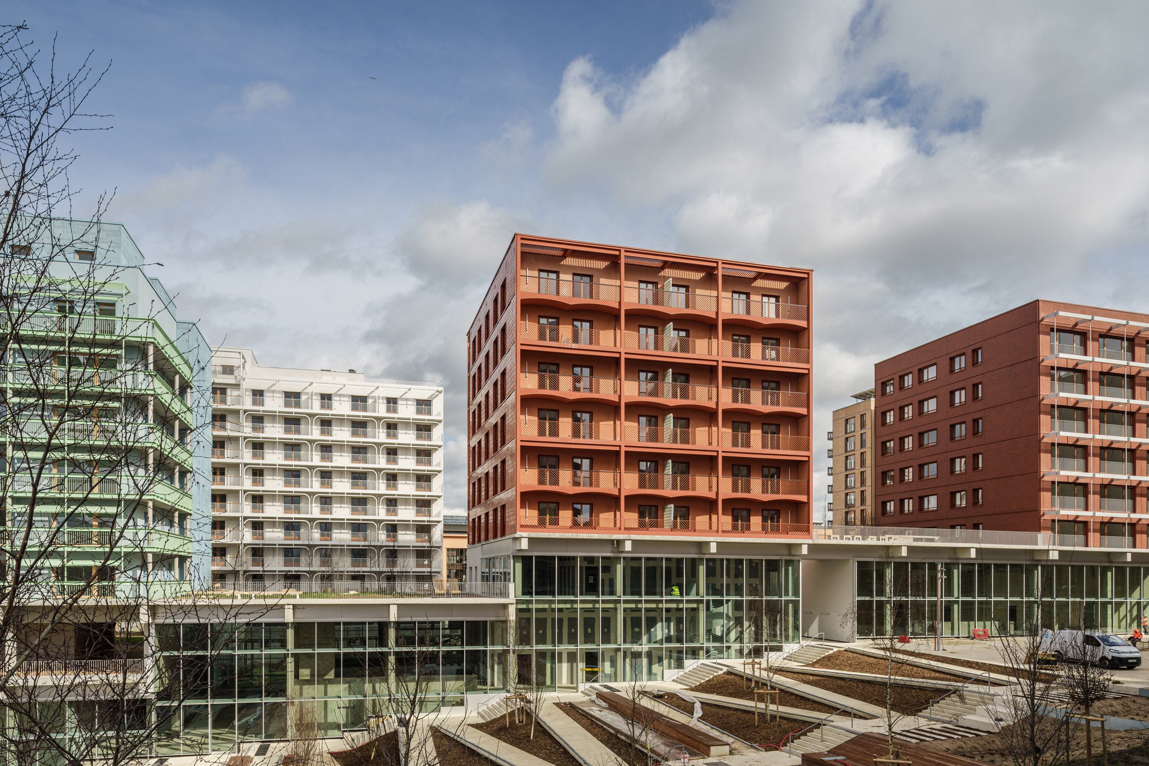 Athletes' Village apartment blocks by Brenac & Gonzalez & Associés