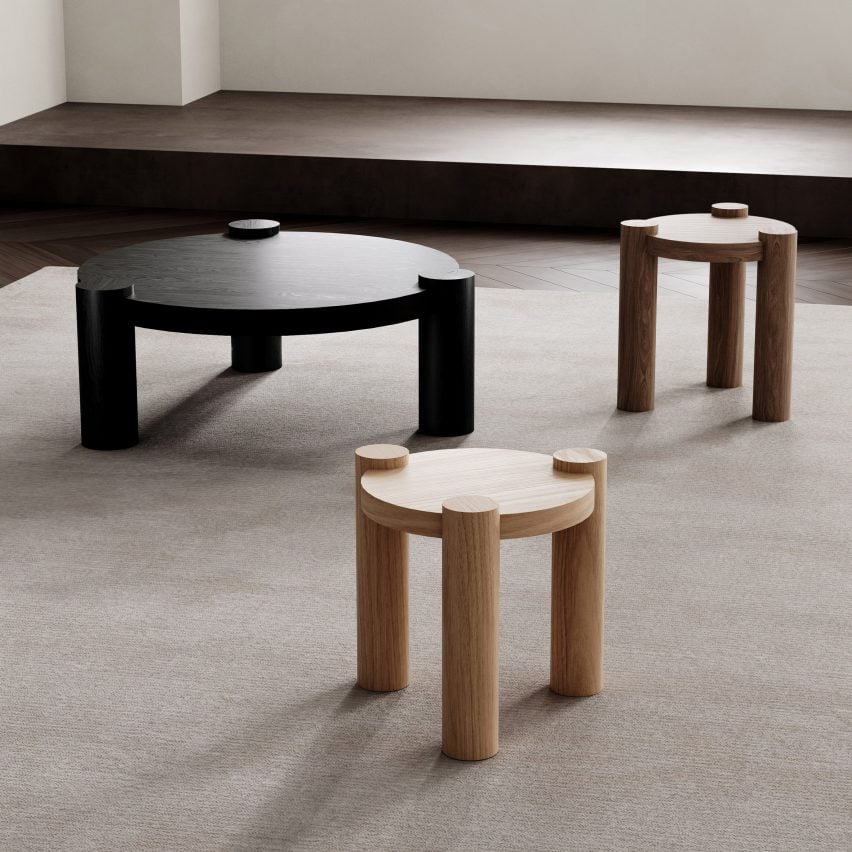 Clyde coffee and side tables by Dare Studio
