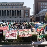 Protestors at Columbia University in April 2024