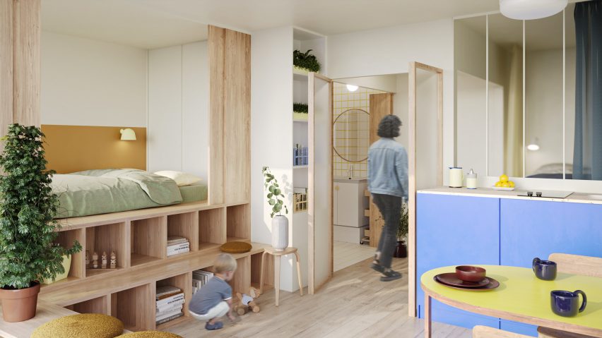 Living room in Commune co-living for single parents by Cutwork