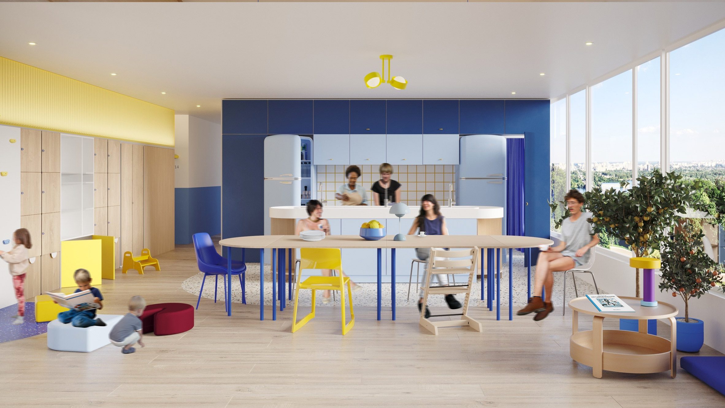 Kitchen in Commune co-living for single parents by Cutwork