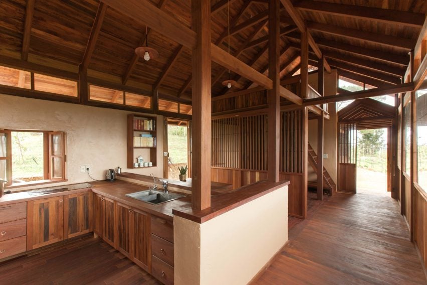 Kitchen interior within Di Linh House in Vietnam