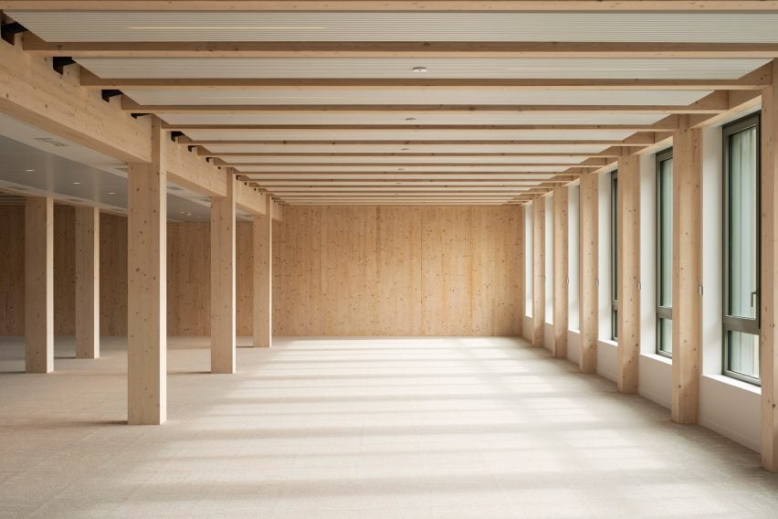 Timber interior at Olympic Village offices in Paris