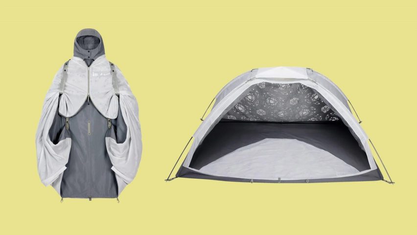 Nike poncho doubles as a tent for camping 