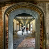 An archway looking to church interior