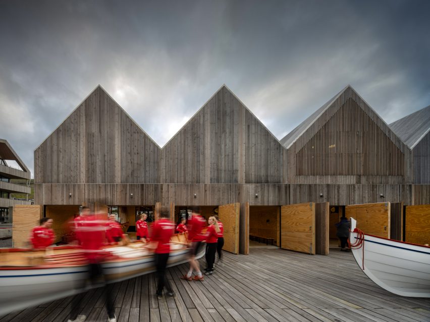 Facade view of Klaksvík Row Club in the Faroe Islands