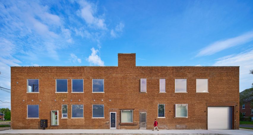 Brick building at Lantern arts centre renovated with large windows