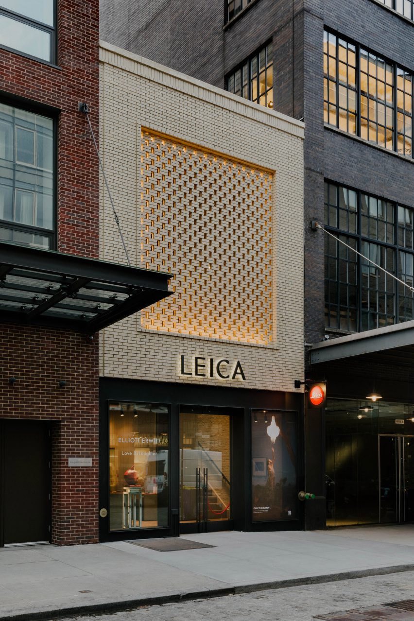 Front of Leica Store and Gallery with brick facade