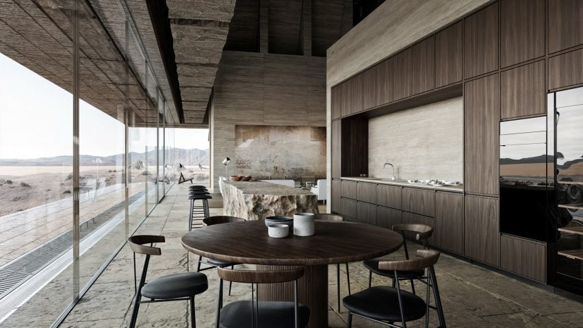 Living space of Dune House created on Lumion