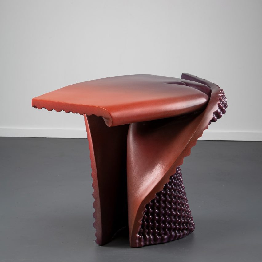 REM orange and purple stool by Nick Missel