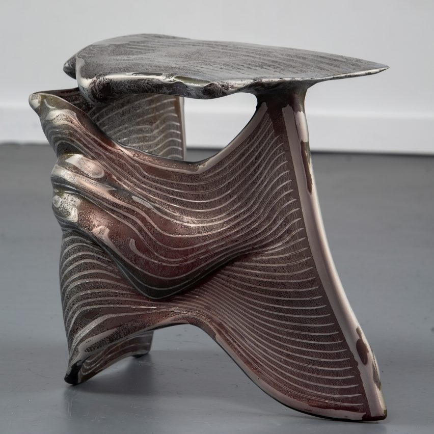 Alumation bronze-coloured stool