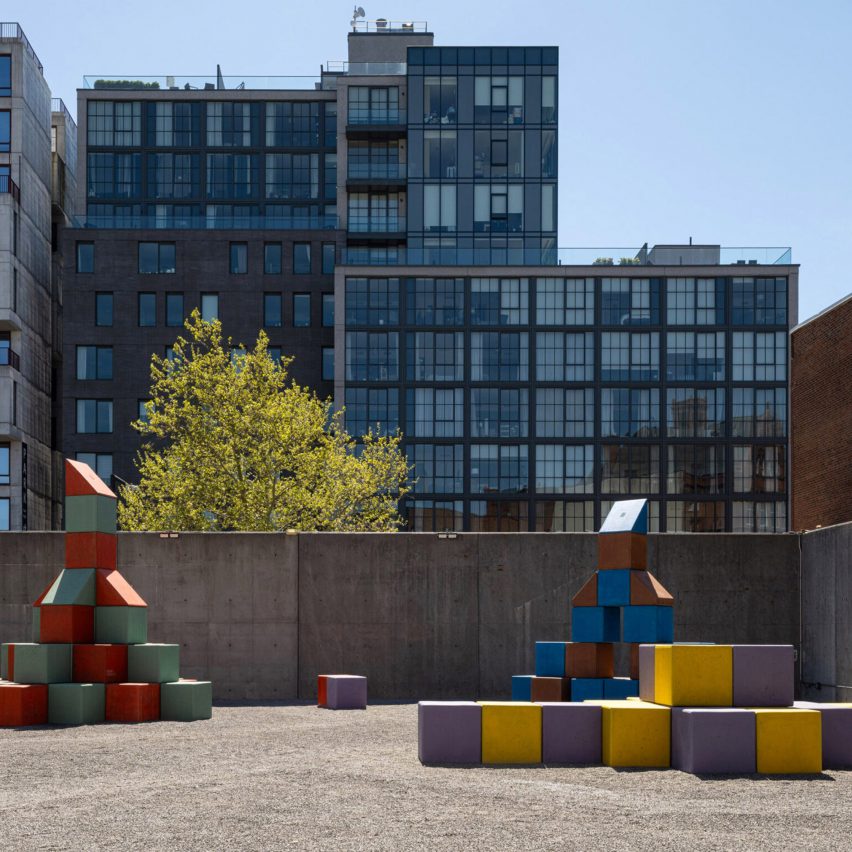 Colourful concrete blocks