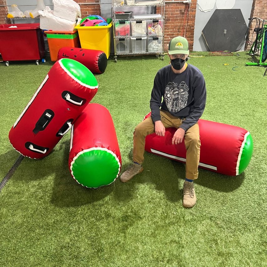 Inflatable protest furniture