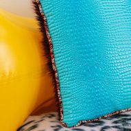 Blue textural pillow