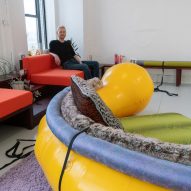 A yellow inflatable seating
