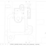 Ground floor plan of Ring House by OFIS Arhitekti