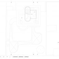 Second floor plan of Ring House by OFIS Arhitekti