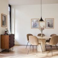 Interiors with beige furniture