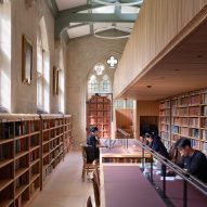 Grade II-listed Oxford college library updated with oak-lined interiors