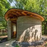 Tono Mirai Architects encloses toilet in Japanese park with rammed earth