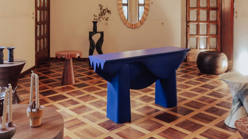 Blue table in Italian villa