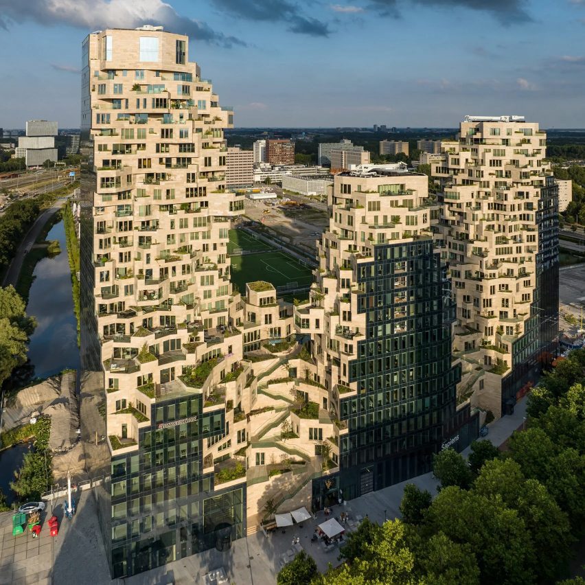 Valley by MVRDV is located in Amsterdam's Zuidas district. Photo by Ossip van Duivenbode