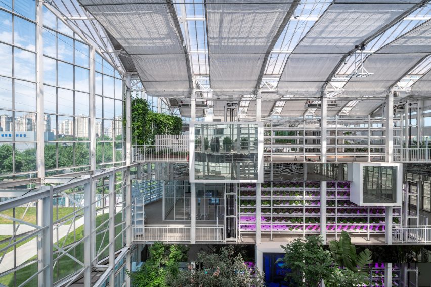 Interior production view of Vertical Farm Beijing by Van Bergen Kolpa Architecten