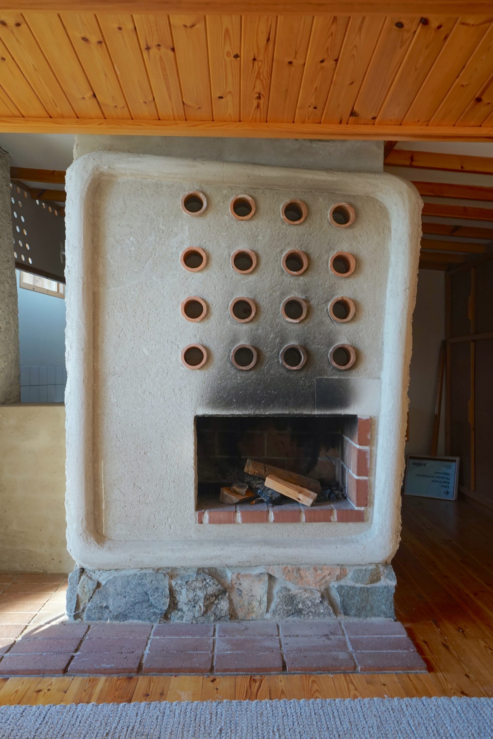 Organic fireplace in Swedish house