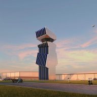Marlon Blackwell Architects unveils "sentinel" design for air traffic control tower in Columbus