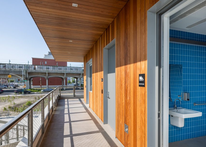 Hardwood slatted facade