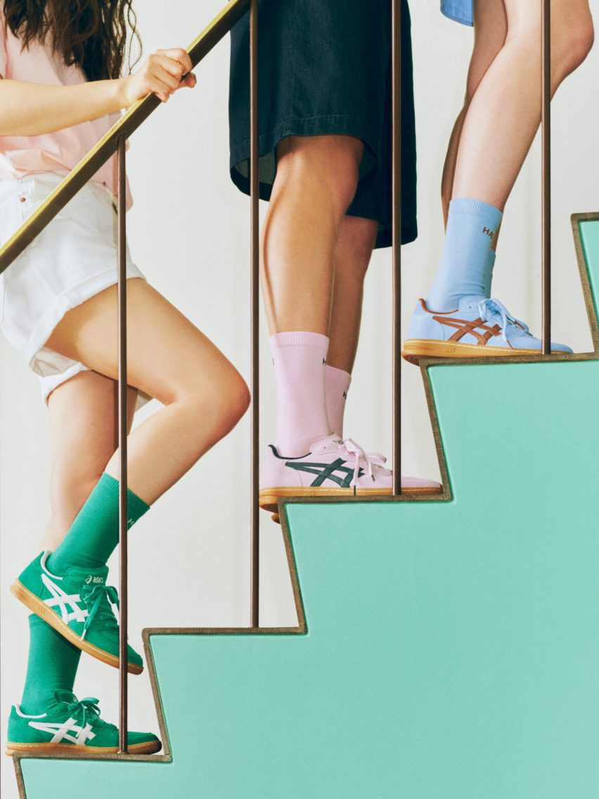 Green, pink and blue shoes by Hay