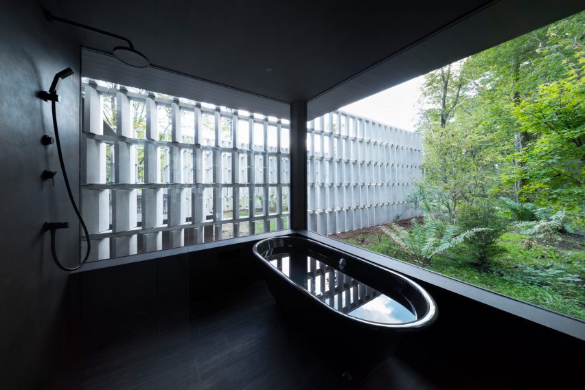 Bathroom within Block Wall House by Nendo