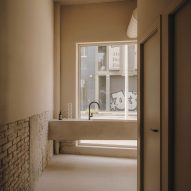 Bathroom interior of Blow Models office in Barcelona, designed by Isern Serra