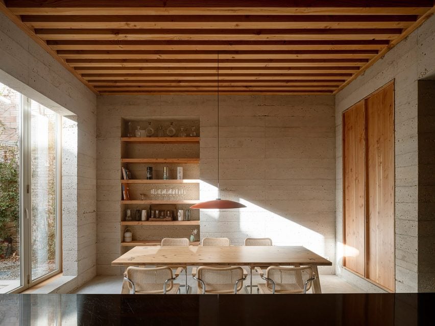 Dining space within Casa 1736 in Barcelona