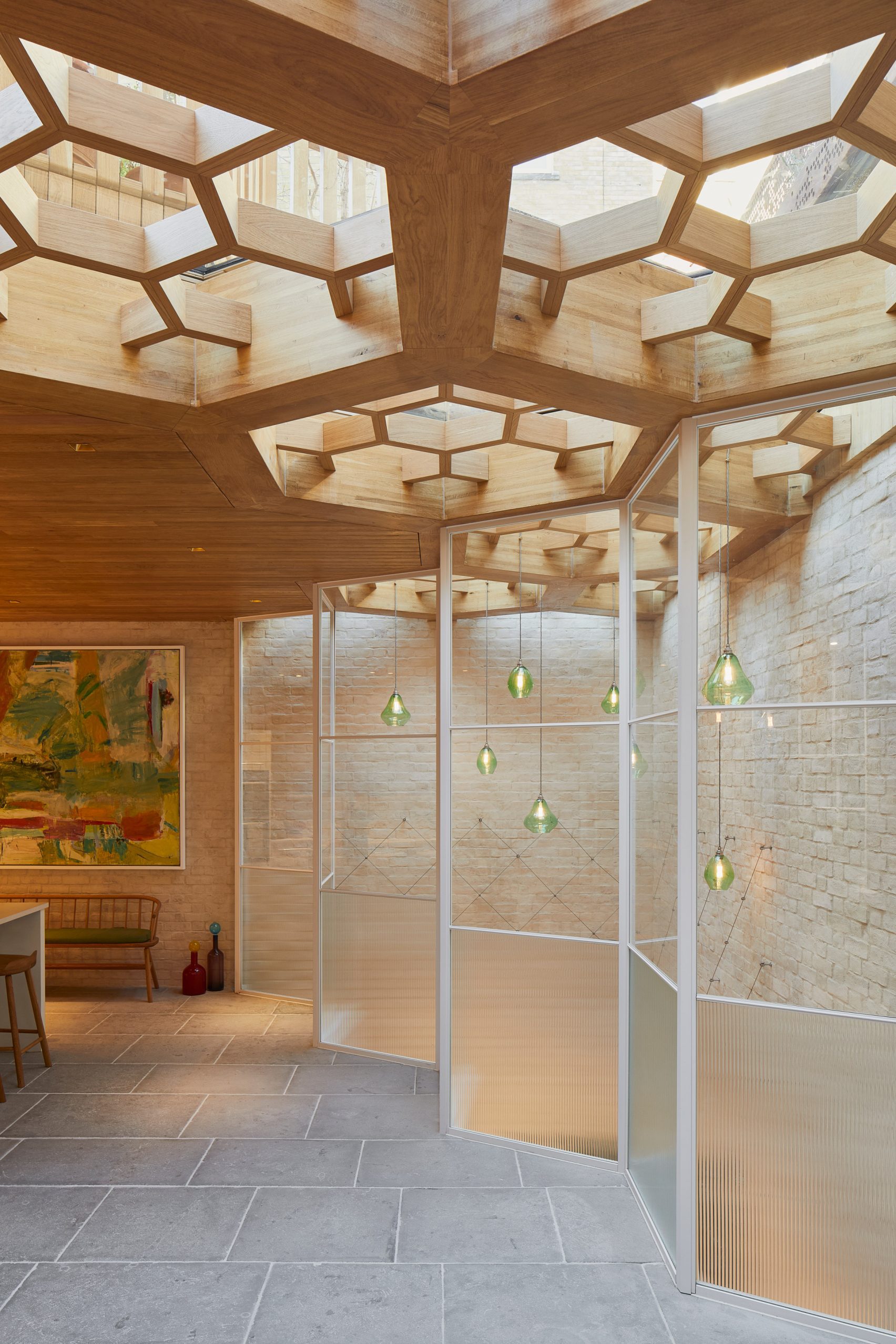 SPPARC Transforms London Townhouse Into Office With honeycomb Roof spparc-transforms-london-townhouse-into-office-with-honeycomb-roof