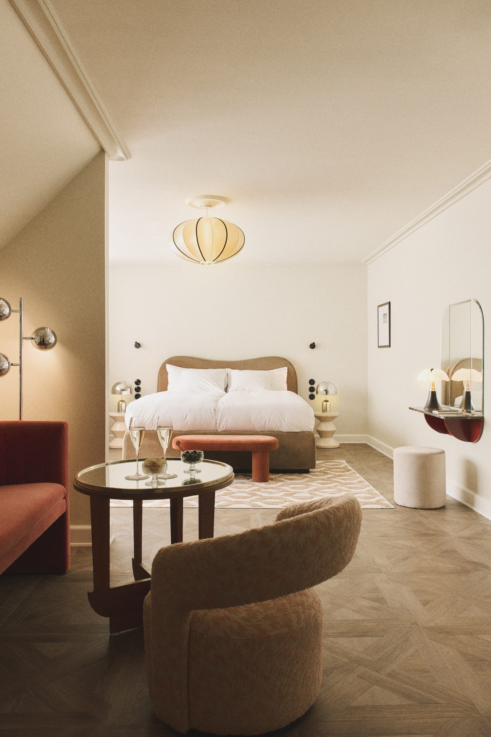 Bedroom interior at Hotel Bella Grande in Copenhagen
