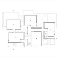 Floor plan of House in Tsurumi-ku by FujiwaraMuro Architects