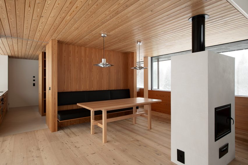 Living space interior within timber home by Hanna Karits and Mari Hunt