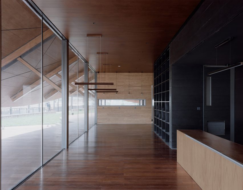 Interior view of Wooden Cabin Pavilion No 1 in China