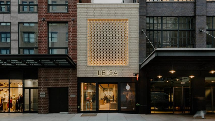 Leica store with lattice front