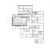 Second floor plan of Monio High School and Cultural Centre by AOR Architects