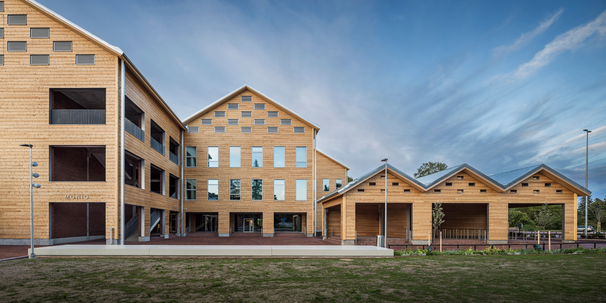 Timber exterior of school in Finland by AOR Architects
