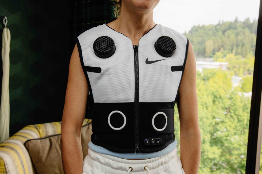 Person wearing the Nike x Hyperice vest